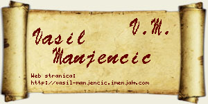 Vasil Manjenčić vizit kartica